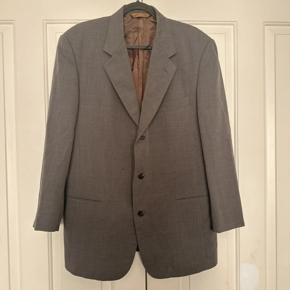 Vintage 90s Donna Karan Suit Jacket‎ 44R Blazer Sport Coat Made In Italy